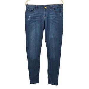 Juicy Couture Womens 6 Jeans Jersey Comfort Skinny Distressed Denim Blue Stretch